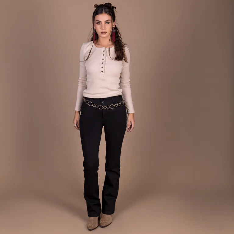 Jeans Skinny Tiro Medio Mujer