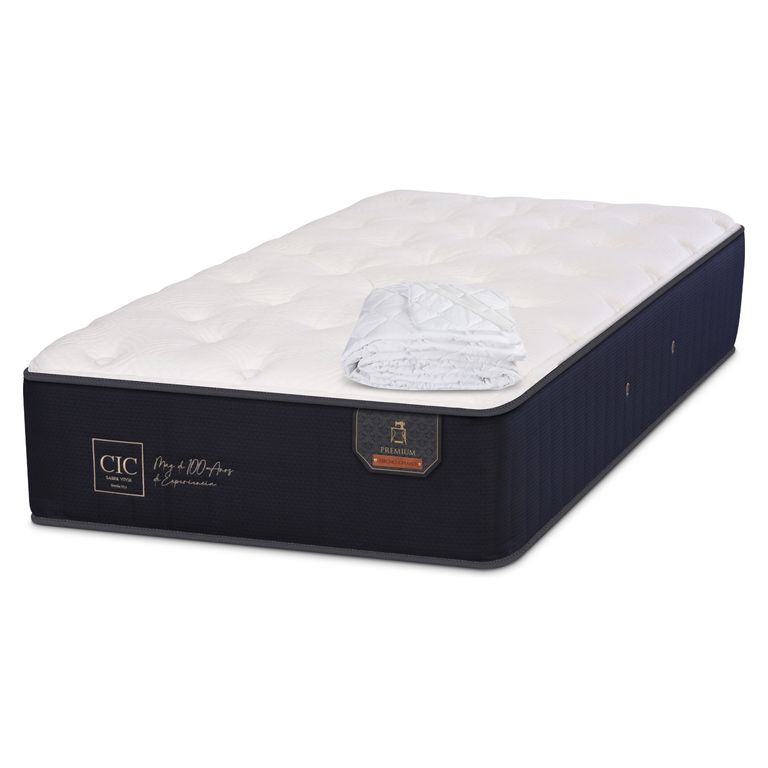 CIC Colchón Premium 1.5 plazas x 1.90mt + Cubre colchón