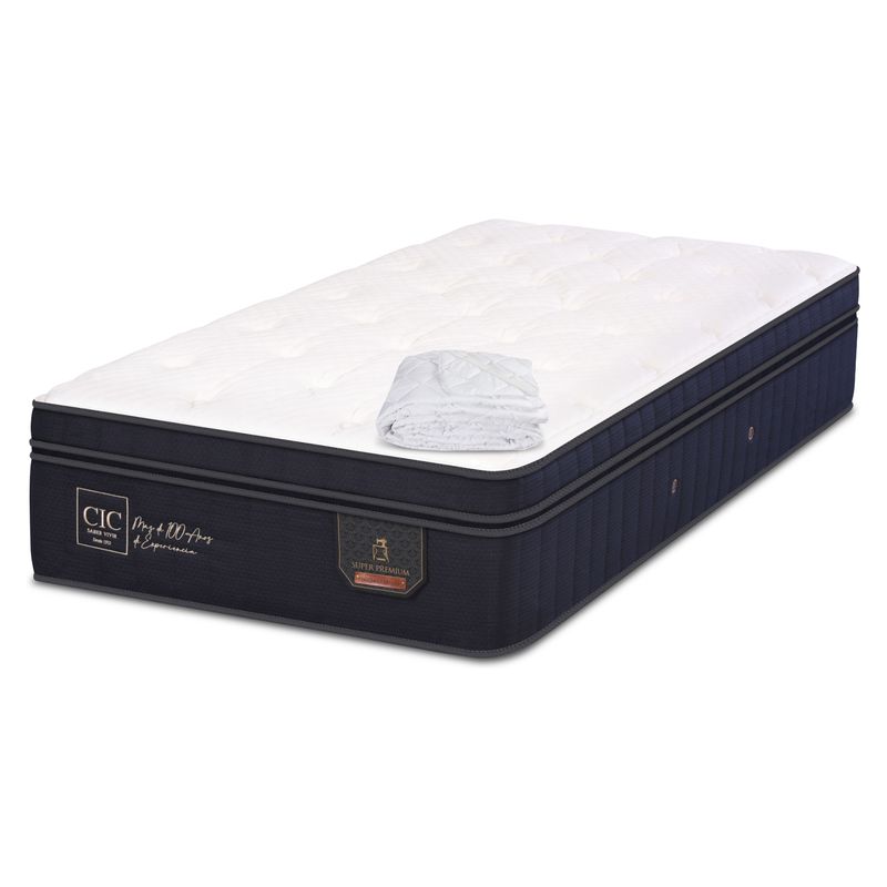 CIC - Colchón Super Premium 1 plaza x 1.90mt + Cubre colchón Cic