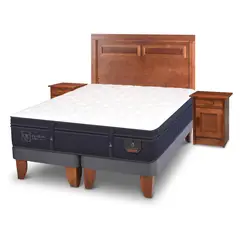 CIC - Cama Europea Premium 2 Plazas Base Dividida 150X200 Cm + Muebles Milán
