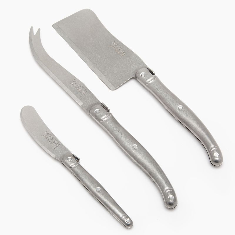 LAGUIOLE - Set 3 Cuchillos de Mesa Jean Dubost Caja Metálica Laguiole