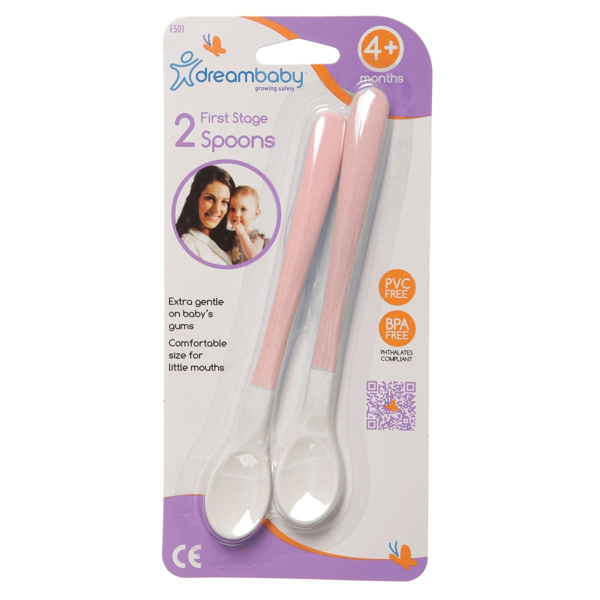 DREAMBABY - Set 2 Cucharas Primera Etapa Rosa Dreambaby