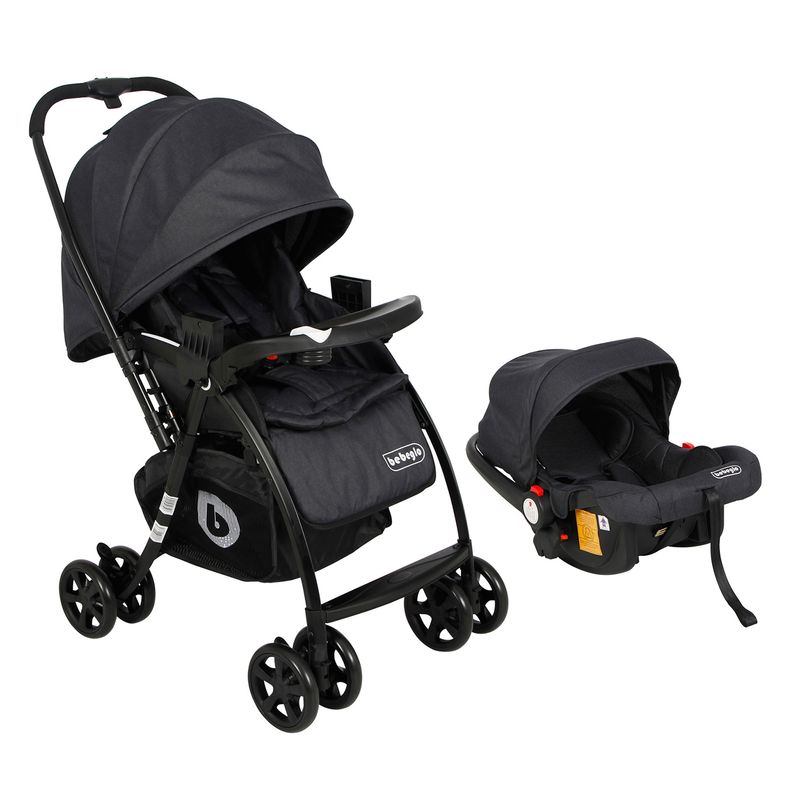 BEBEGLO - Coche Travel System Spring Negro