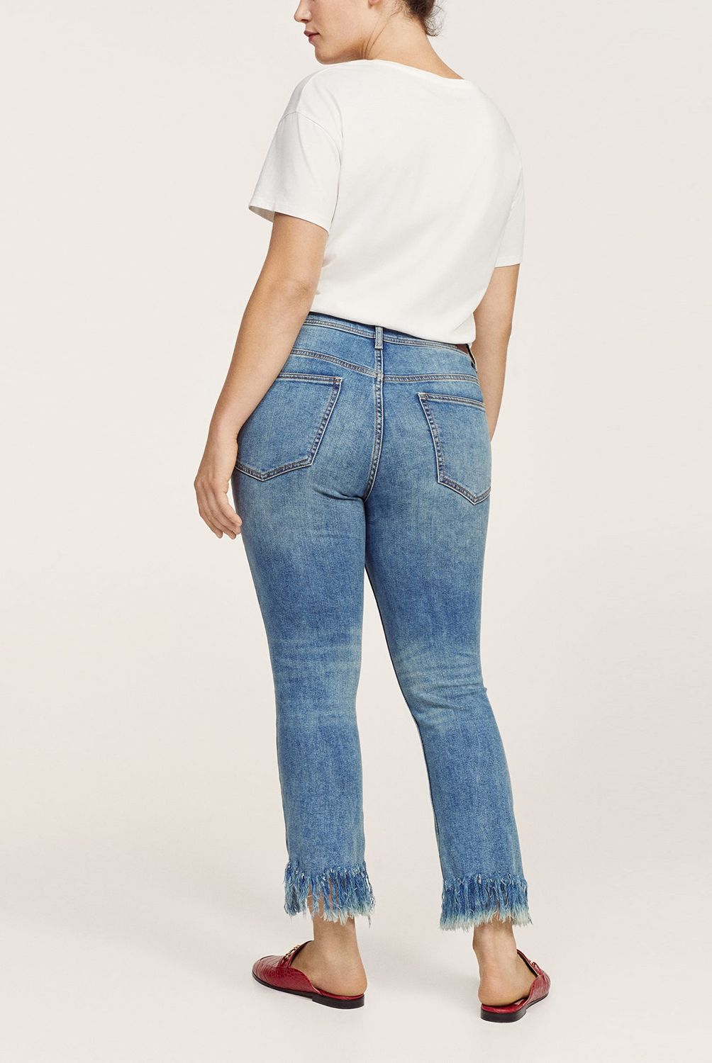 Violeta By Mango - Violeta By Mango Jeans Capri Tiro Medio Mujer