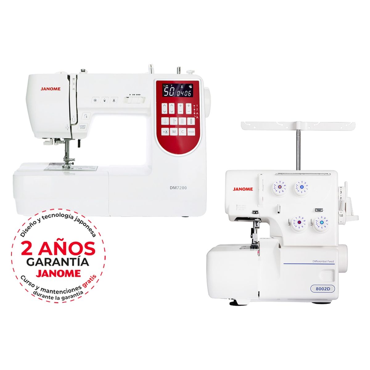 JANOME - Combo Máquina DM7200 + 8002D Janome