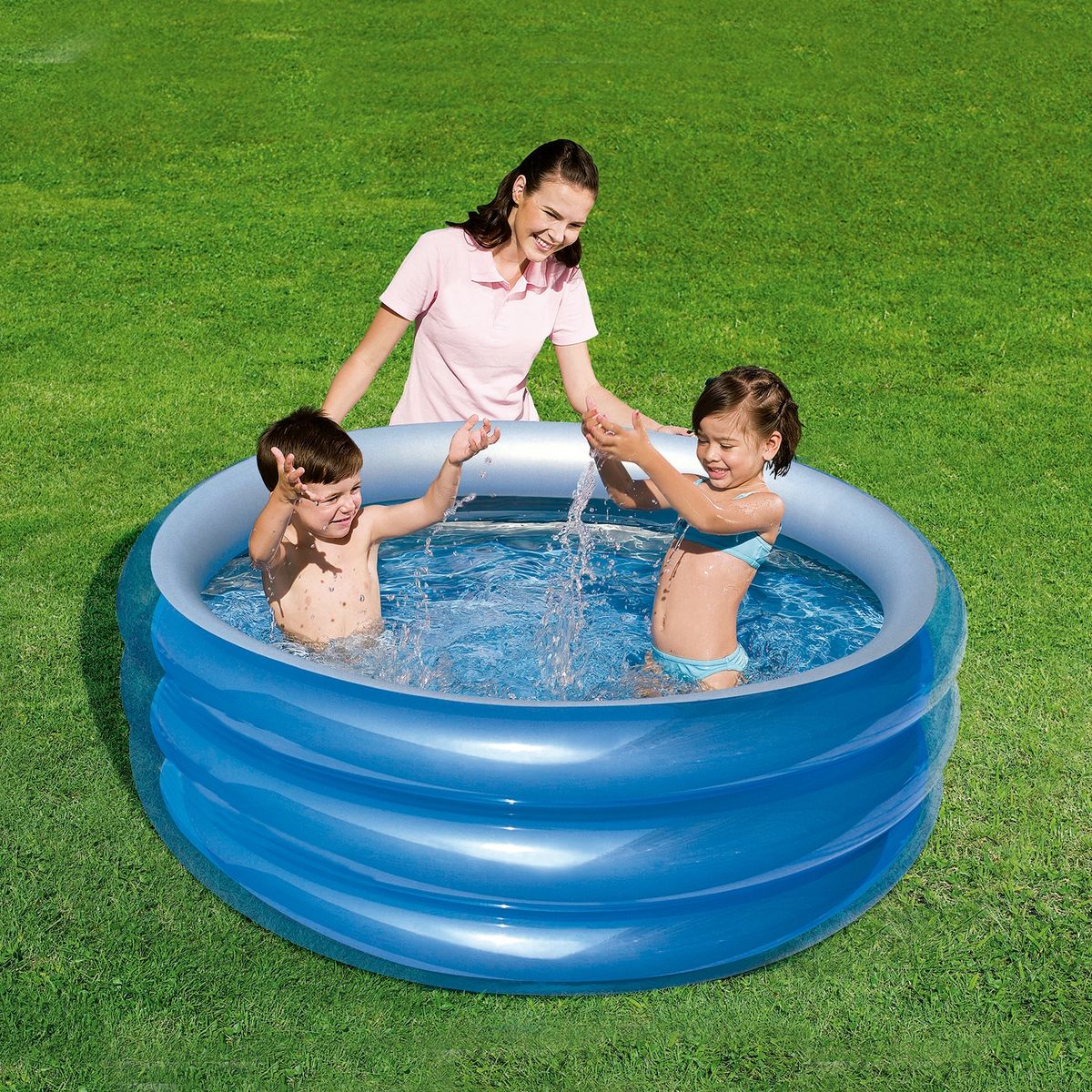 BESTWAY - Piscina Inflable Metálica 3 Anillos 150 X 53 Cm. Bestway