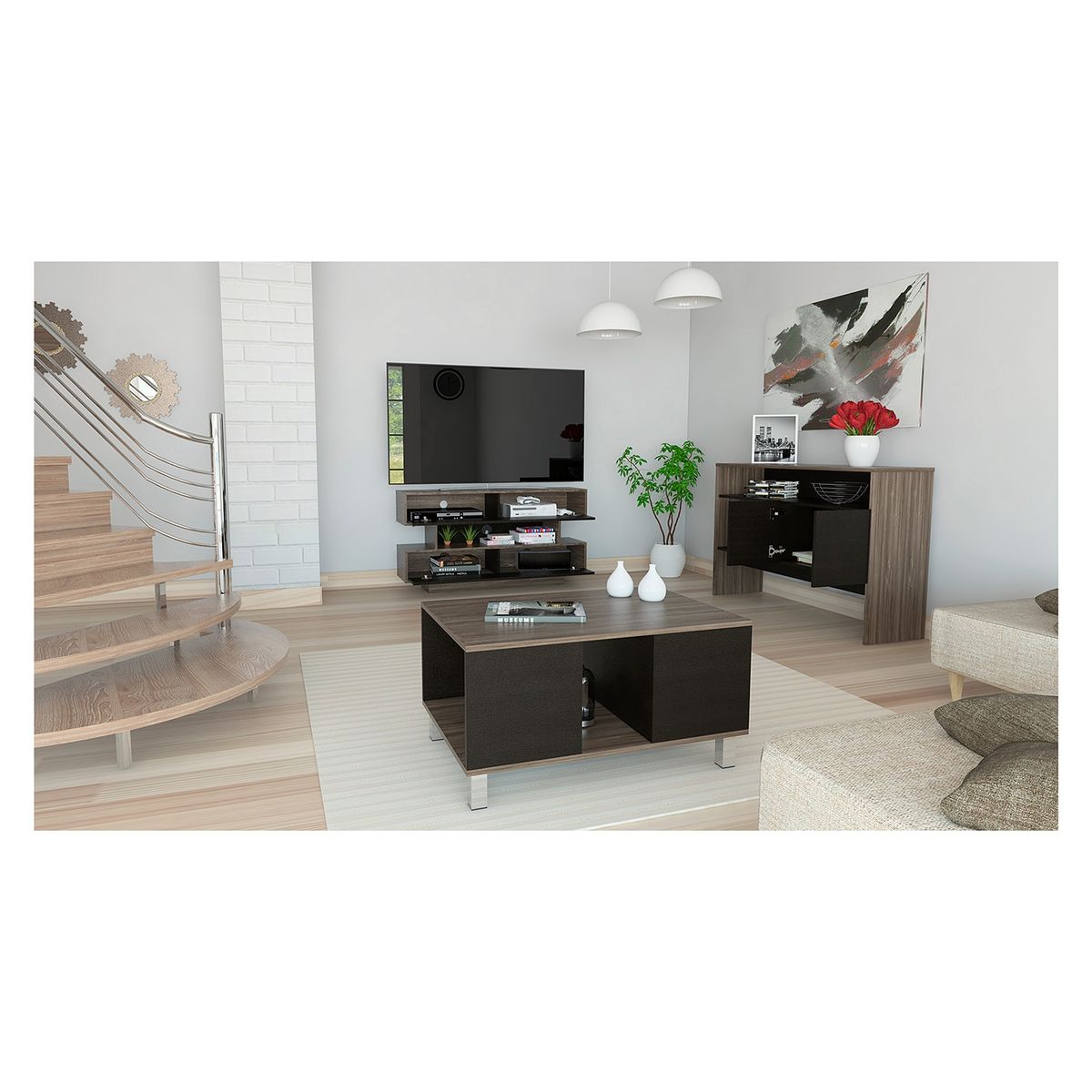 TUHOME - Rack TV 50" + Mesa + Arrimo Bellagio Tuhome