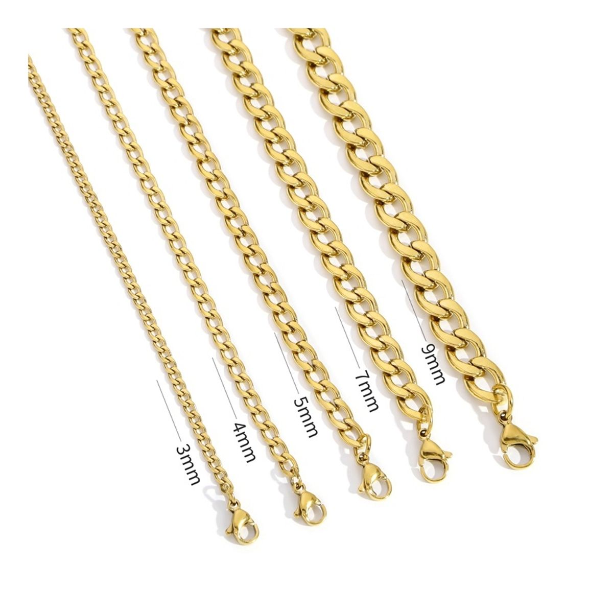 ZG JOYAS - Collar Cadena Hombre Acero Inoxidable Grumet 3mm 50cm 60cm