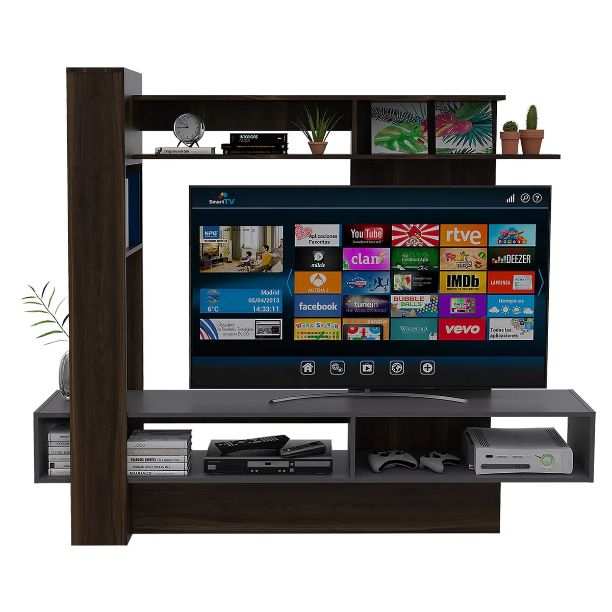 TUHOME - Estante Flamenco Tv Habano Plomo Tuhome