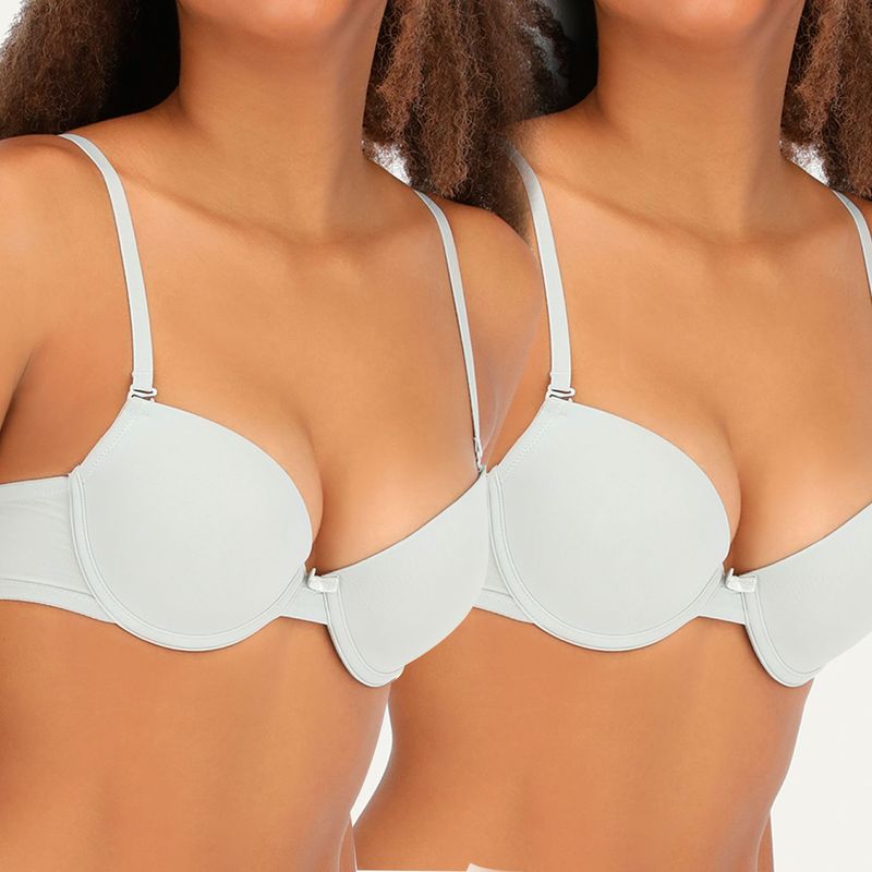 FLORES - Pack De 2 Sostenes Balconet Push Up Mujer Flores