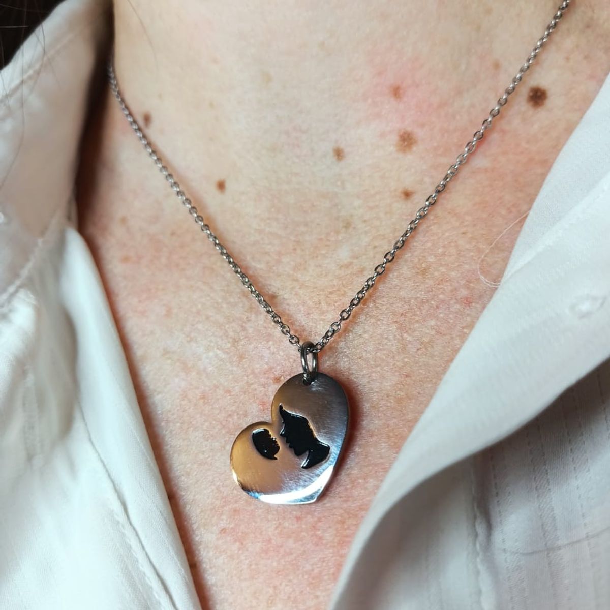 ELBAULDEJUMA - Colgante madre hijo silueta acero amor eterno maternidad