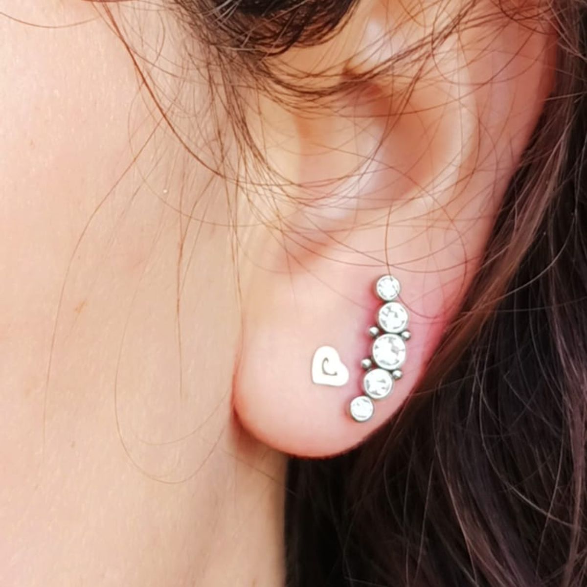 ELBAULDEJUMA - Piercing Tragus Conch Labret trepador zirconia Hipoalergenico Unidad