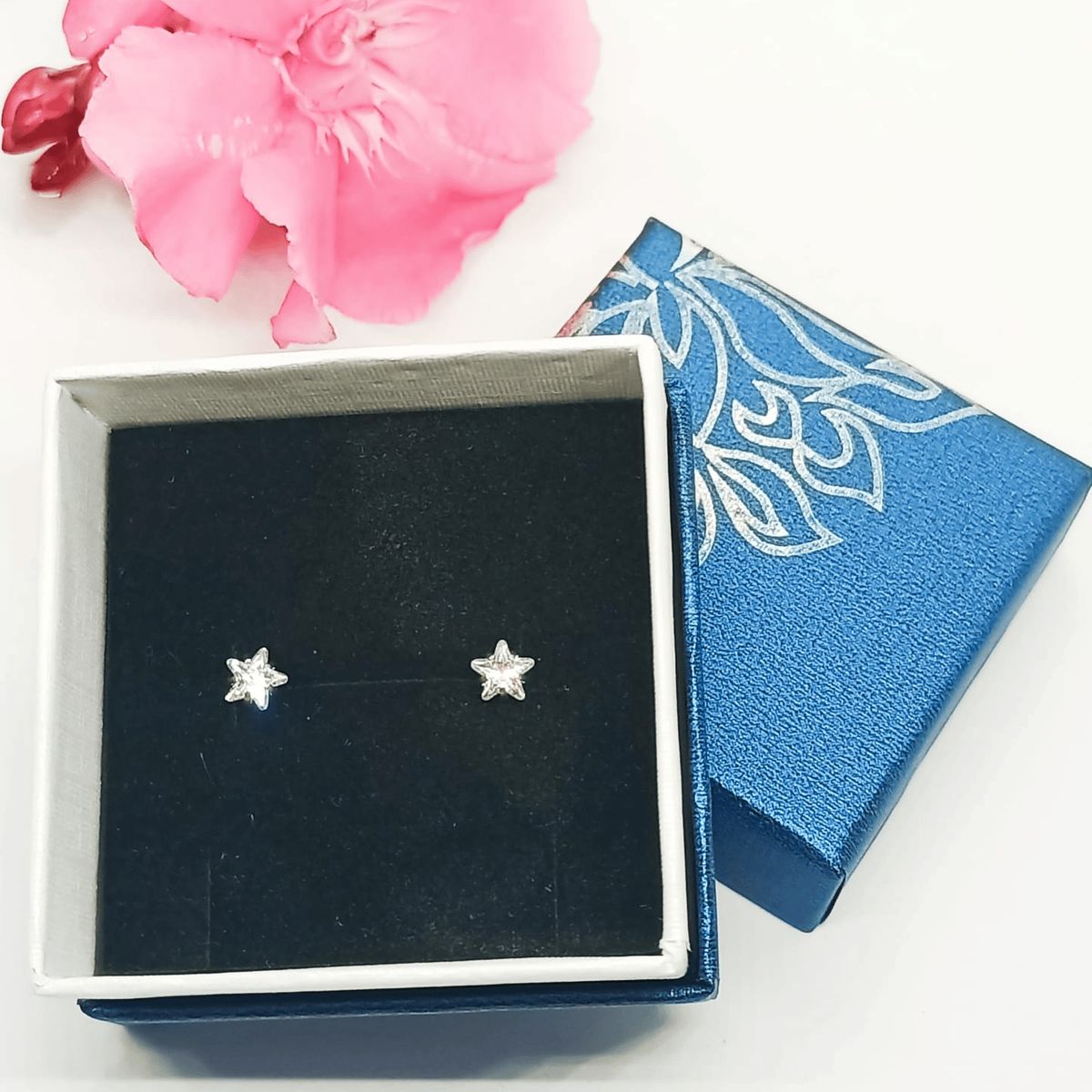 ELBAULDEJUMA - Aro seguridad tuerca punto luz estrella blanco 5mm hipoalergénico