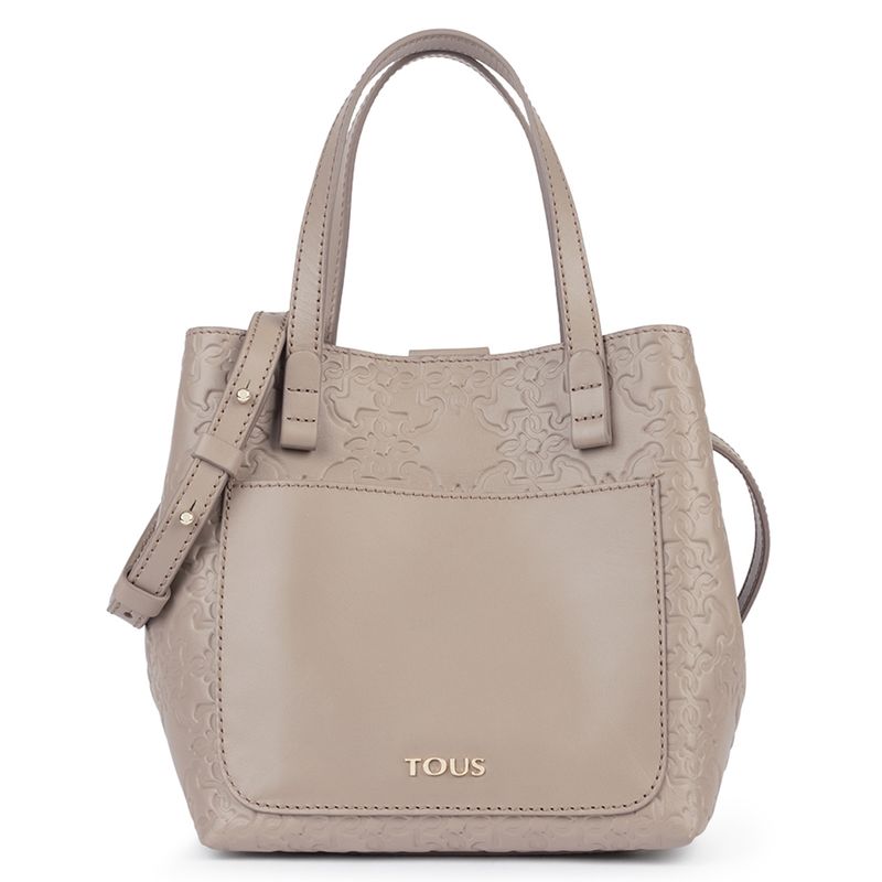 Tous - Tous Cartera Capazo Pequeño Mossaic de Piel en Color Topo