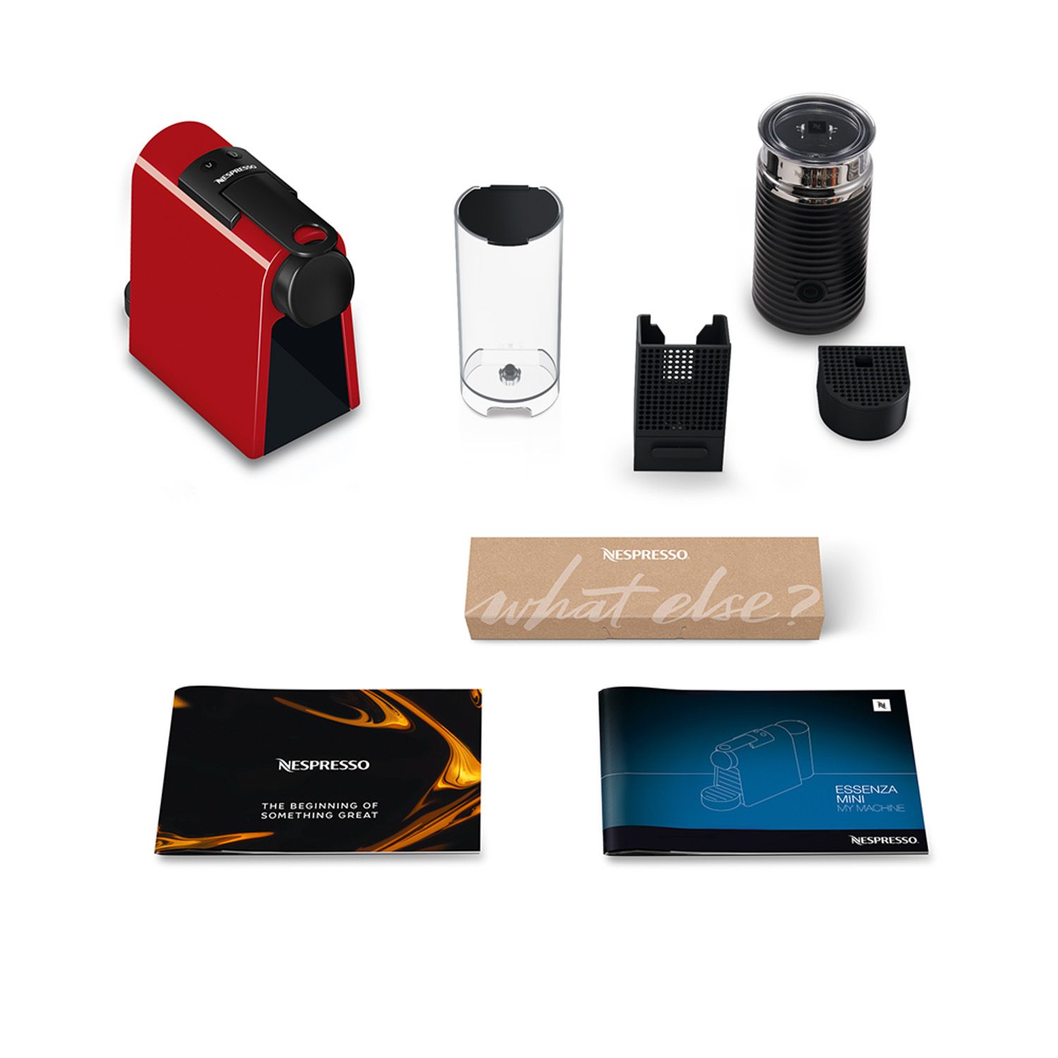 NESPRESSO Cafetera Essenza Mini C30 y Espumador de Leche Nespresso