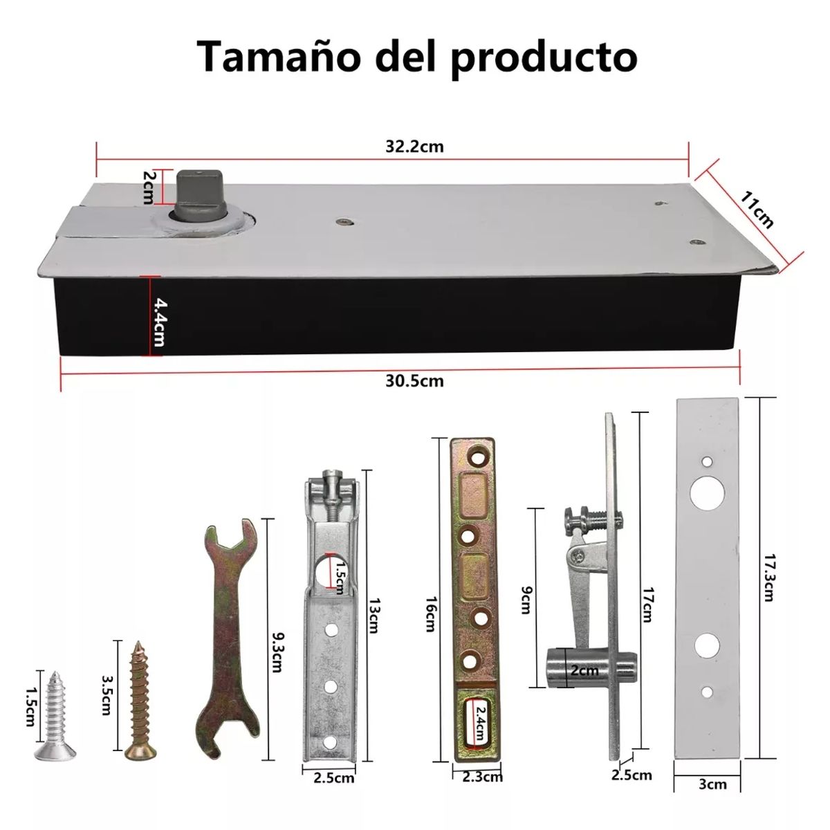 DEKANO - Hidraulico Piso 140 Kg Para Puerta Vidrio Y Aluminio