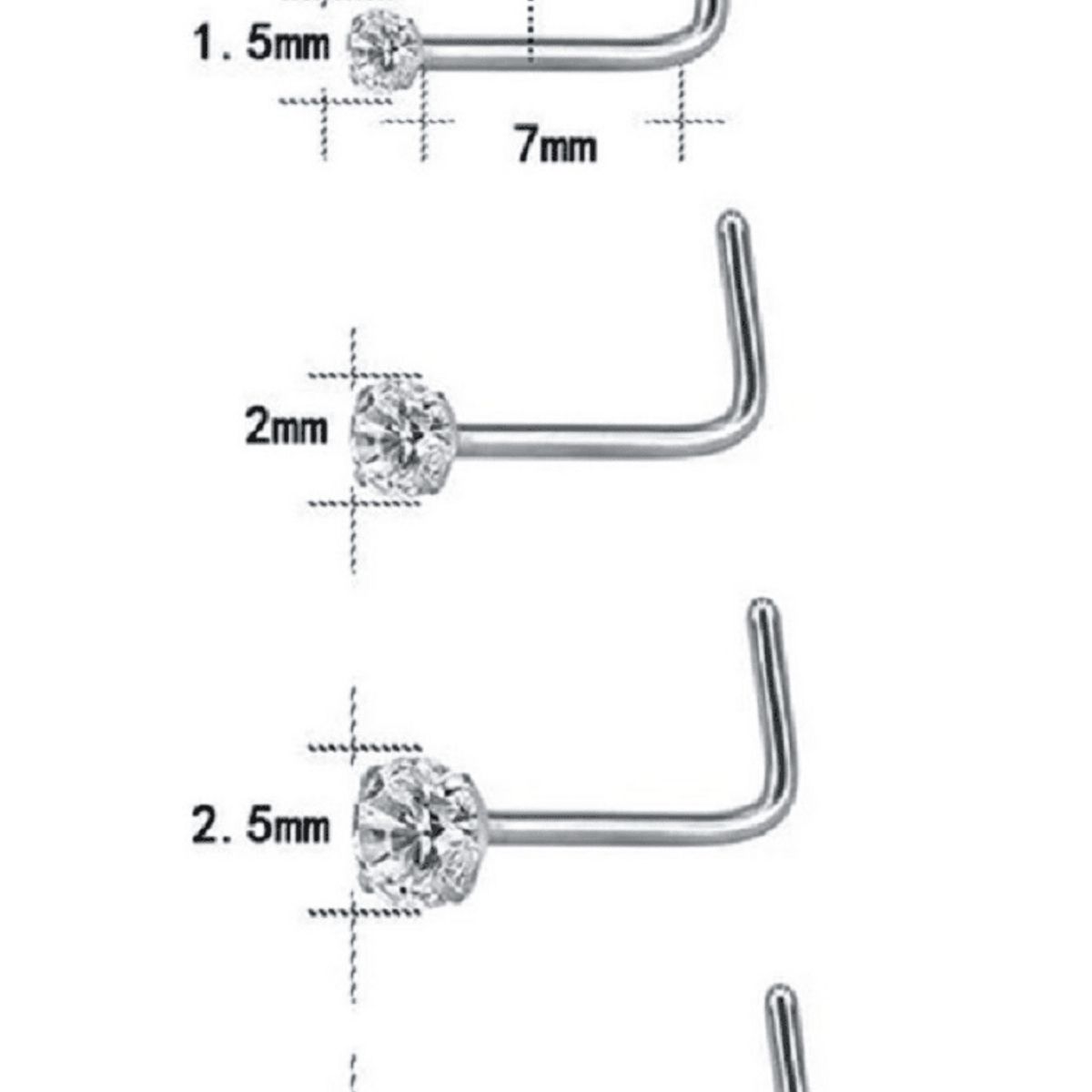 ELBAULDEJUMA - Pack conjunto Set 4 unidades piercing Hipoalergenico forma S o L