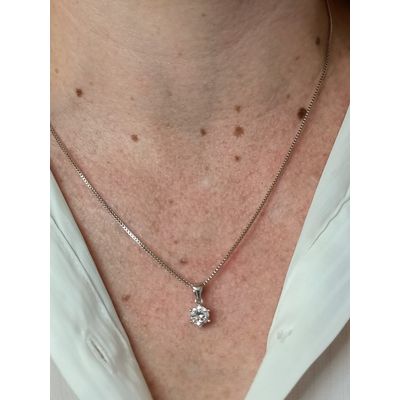 Imagen 2 del producto Cadena tejido veneciano dije punto luz plata ley S925