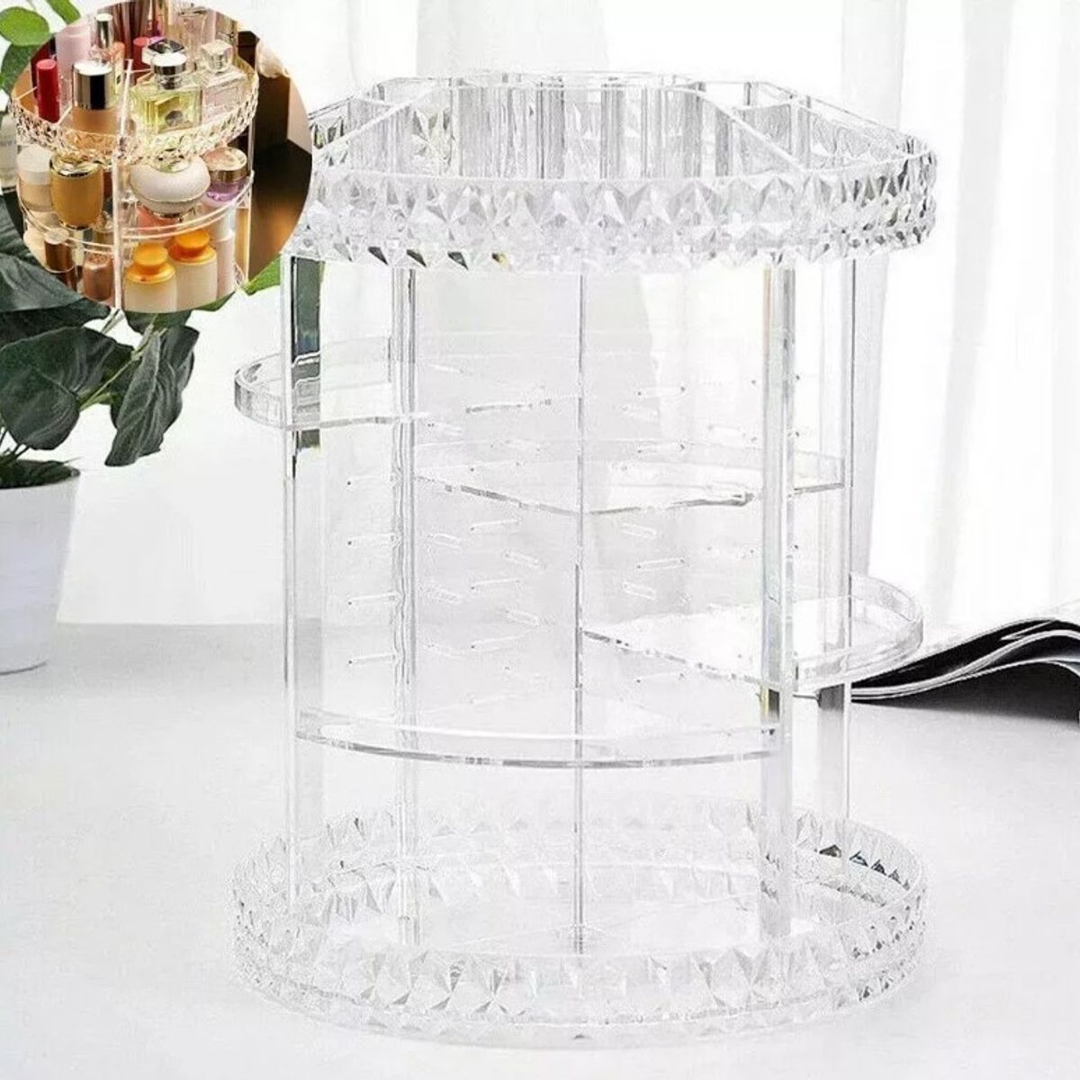 GENERICO - Organizador De Maquillaje Cosmetiquero Giratorio 360 Grados