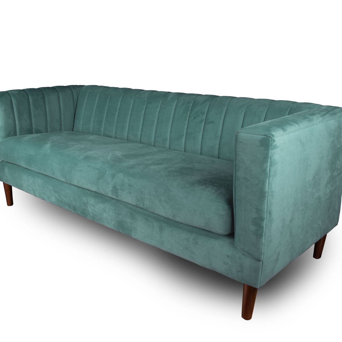 LATAM HOME - Sofá Sorrento 3 Cuerpos Tela Velvet Vivian Verde