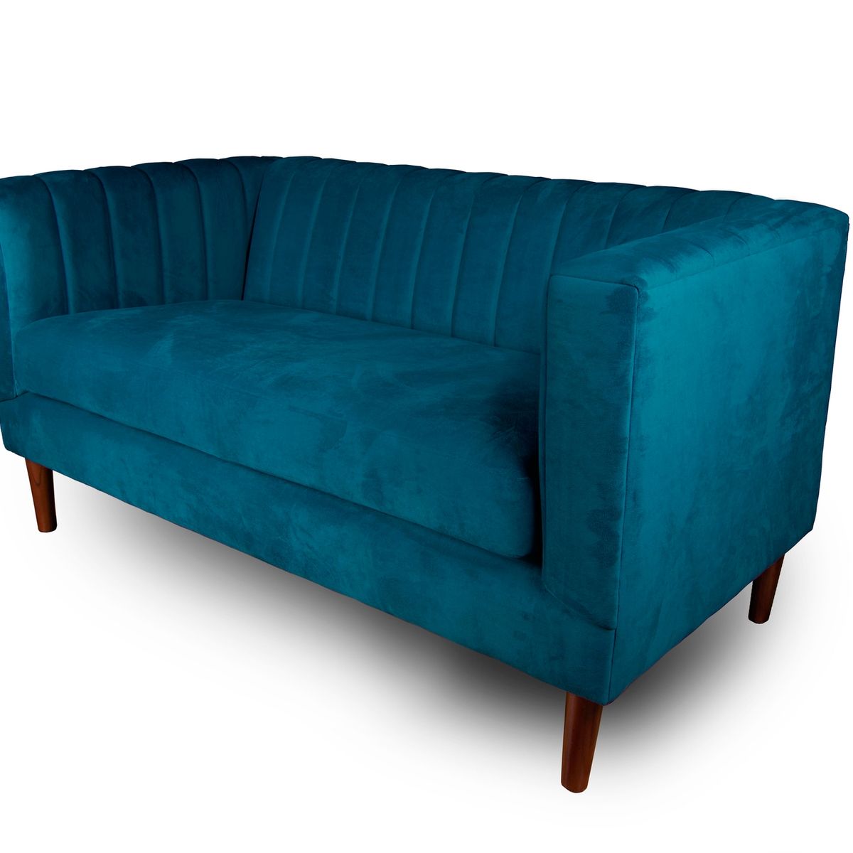 LATAM HOME - Sofá Sorrento 2 Cuerpos Tela Velvet Vivian Azul