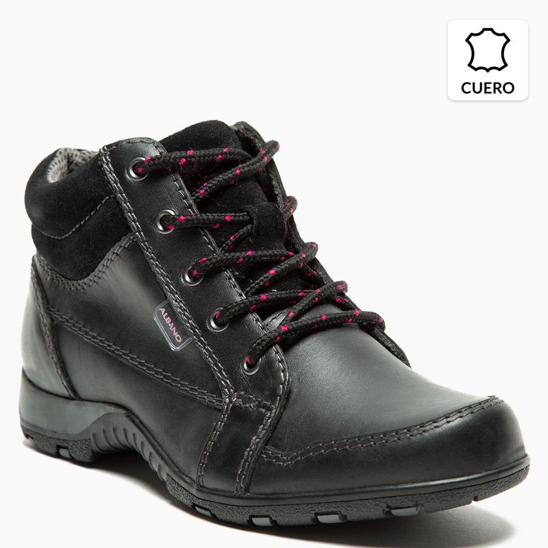 ALBANO - Calzado Escolar Niña Cuero Negro