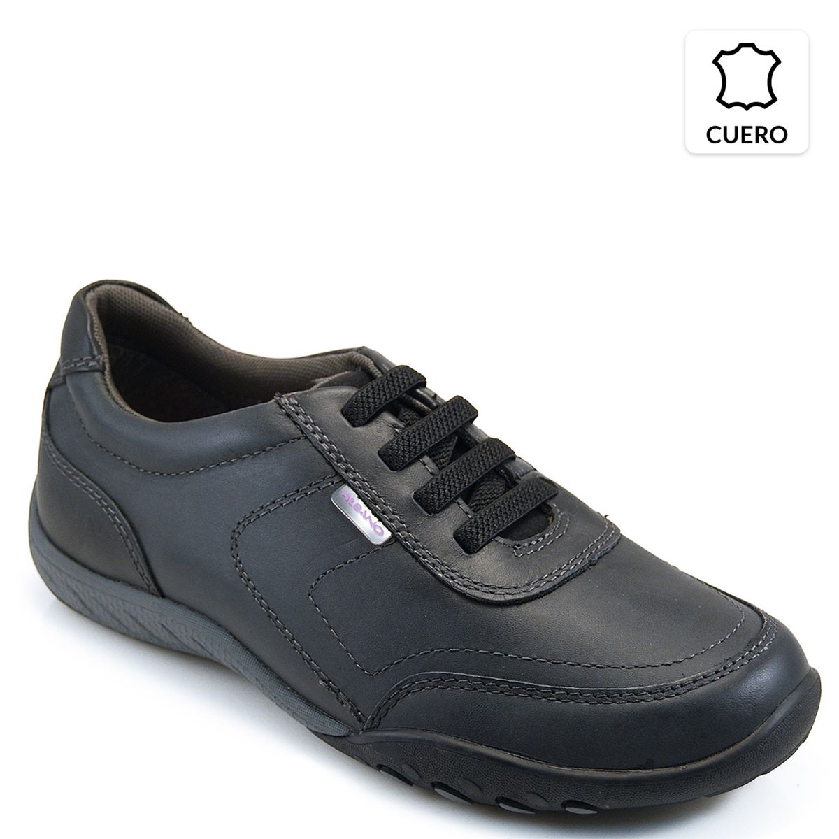 ALBANO - Zapato Escolar Niña Cuero Negro