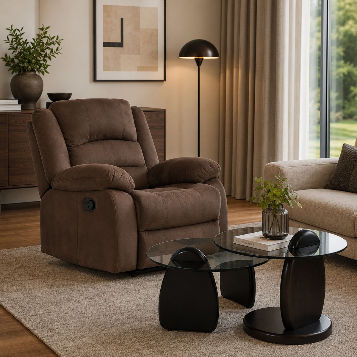 DANIELS - Berger Reclinable Café Terciopelo Dan - Daniels