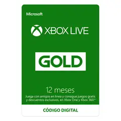 Microsoft - Xbox Live Gold 12 Meses: Descarga Digital