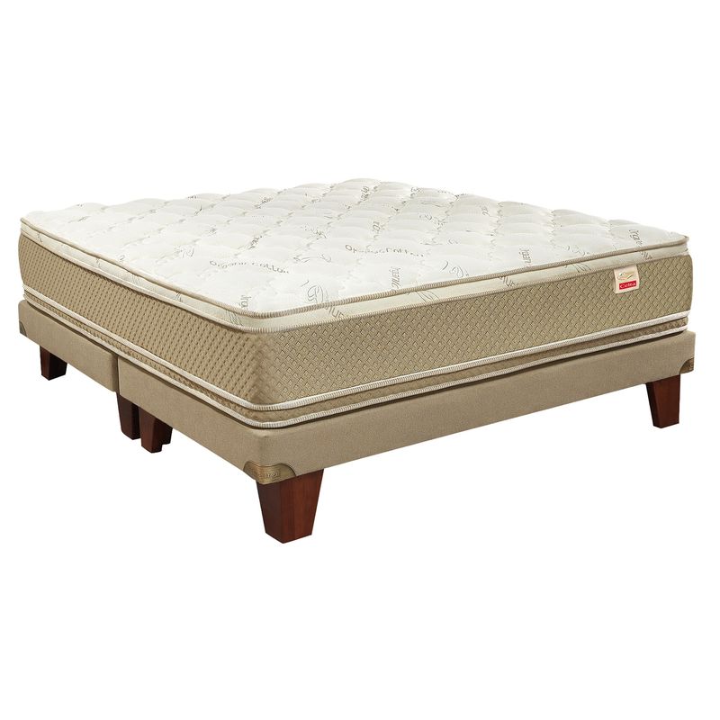 CELTA - Cama Europea Organic Cotton 2 Plazas X 2.00Mt Base Dividida Celta