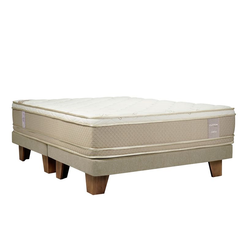 CELTA - Cama Europea Organic Cotton King X 2.00Mt Base Dividida Celta