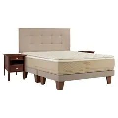CELTA - Cama Europea Cotton King Base Dividida + Muebles Aragon