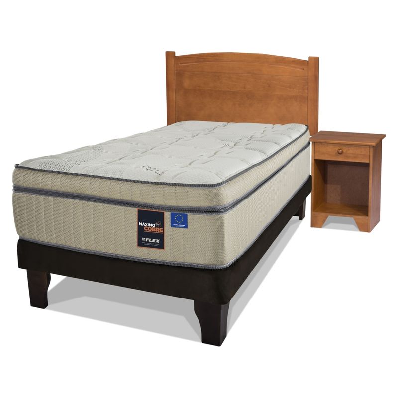 FLEX - Cama Europea Flex Maximo Cob 1.5 Plazas + Muebles Arezzo