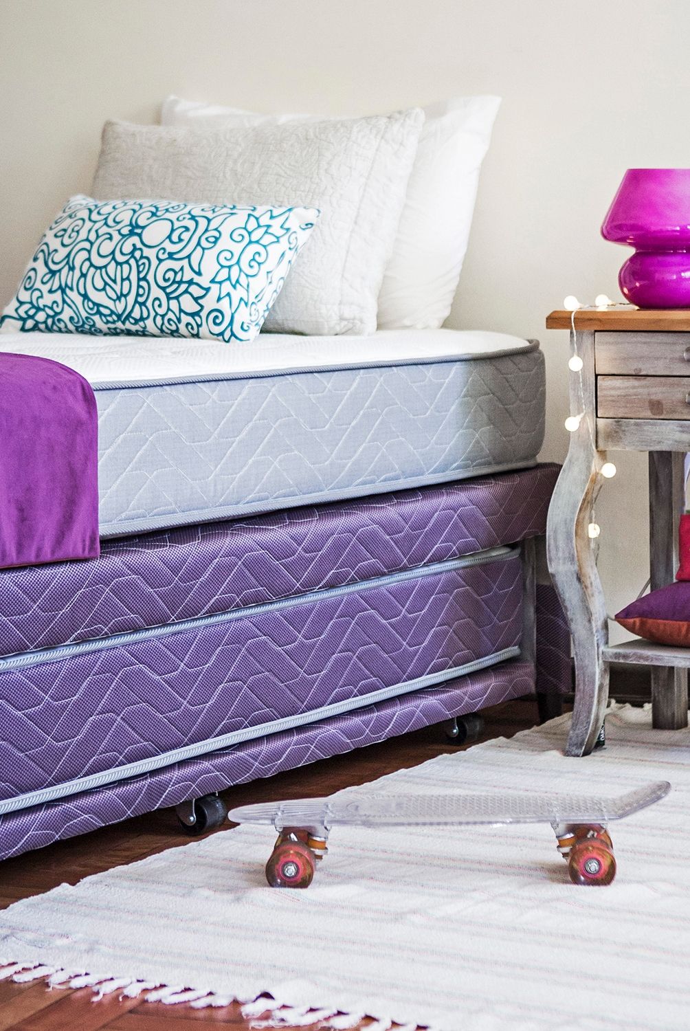 FLEX - Cama Nido Colors Morado Therapedic 1.5 Plazas 105x200 cm