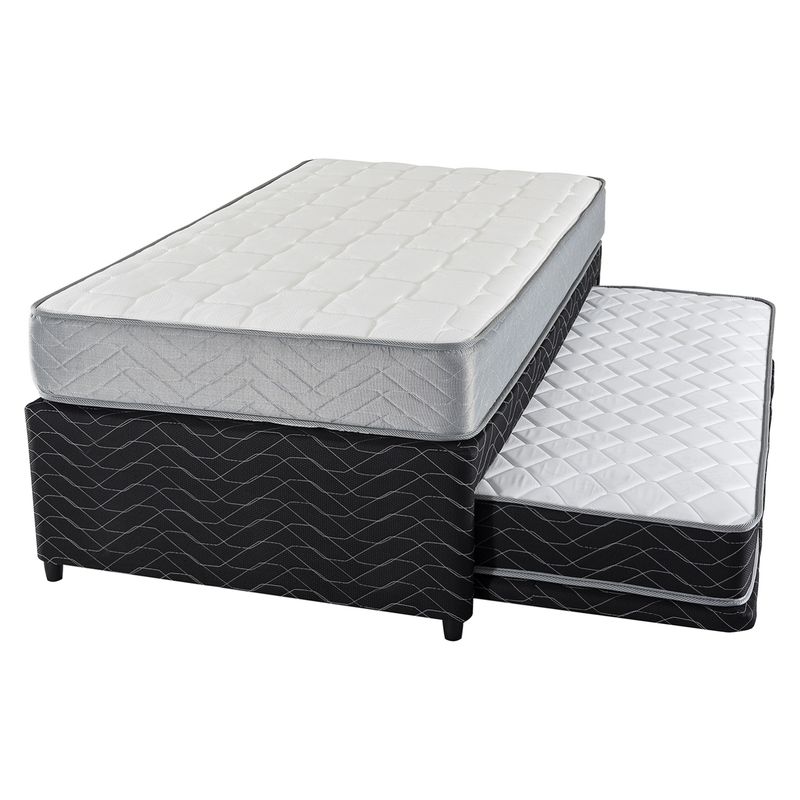FLEX - Cama Nido Colors Negro Therapedic 1.5 Plazas 105x200 cm Flex