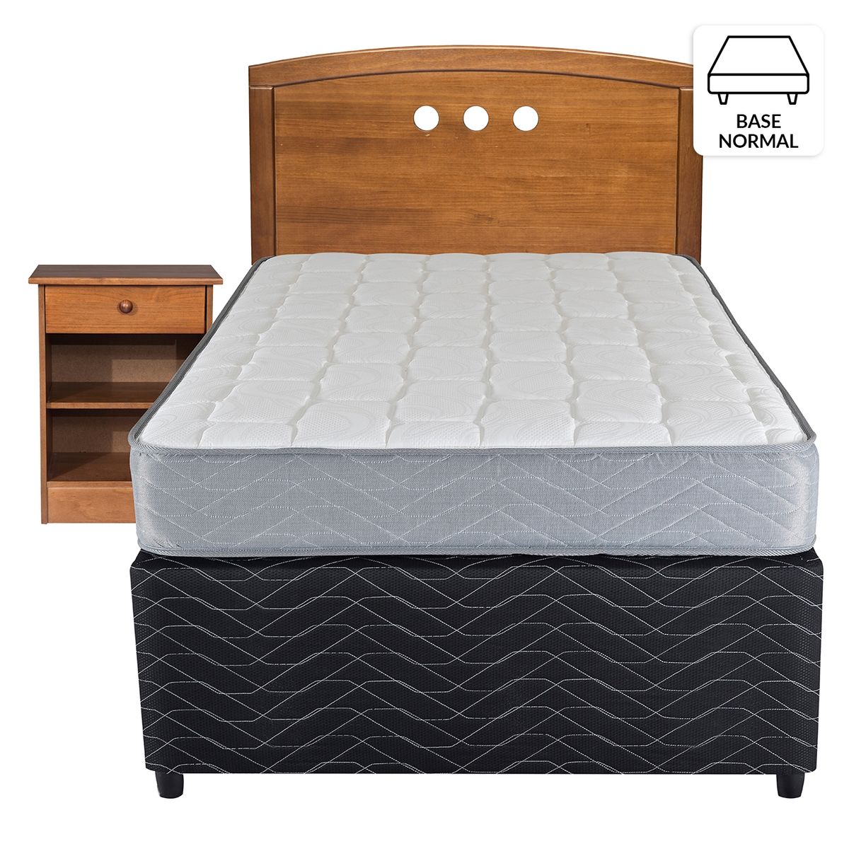 FLEX - Cama Nido Colors Negro Therapedic 1.5 Plazas 105x200 cm + Muebles Juvenil Flex