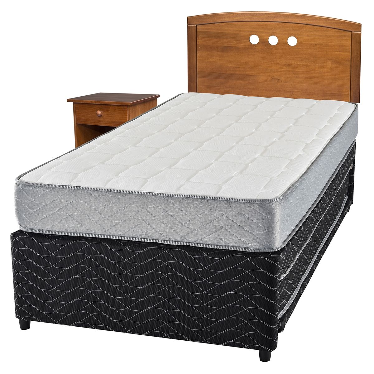 FLEX - Cama Nido Colors Negro Therapedic 1.5 Plazas 105x200 cm + Muebles Juvenil Flex