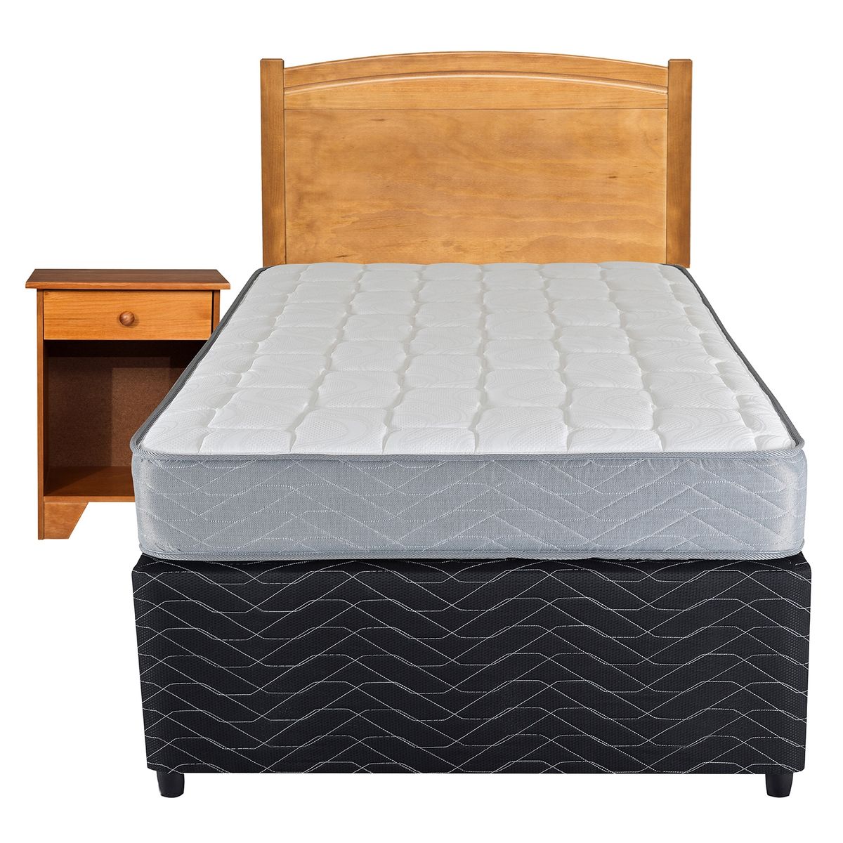 FLEX - Cama Nido Colors Negro Therapedic 1.5 Plazas 105x200 cm + Muebles Arezzo Flex