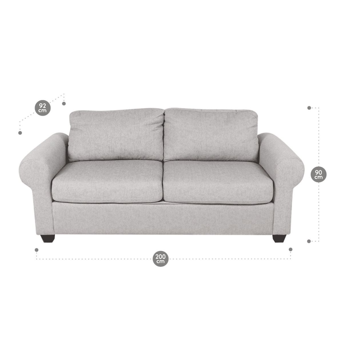 ROSEN - Sofá Cama 2 Cuerpos Tela Louise Rosen