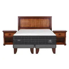 CIC - Cama Europea Lux Super King Base Dividida 200X200 Cm + Muebles Monterrey