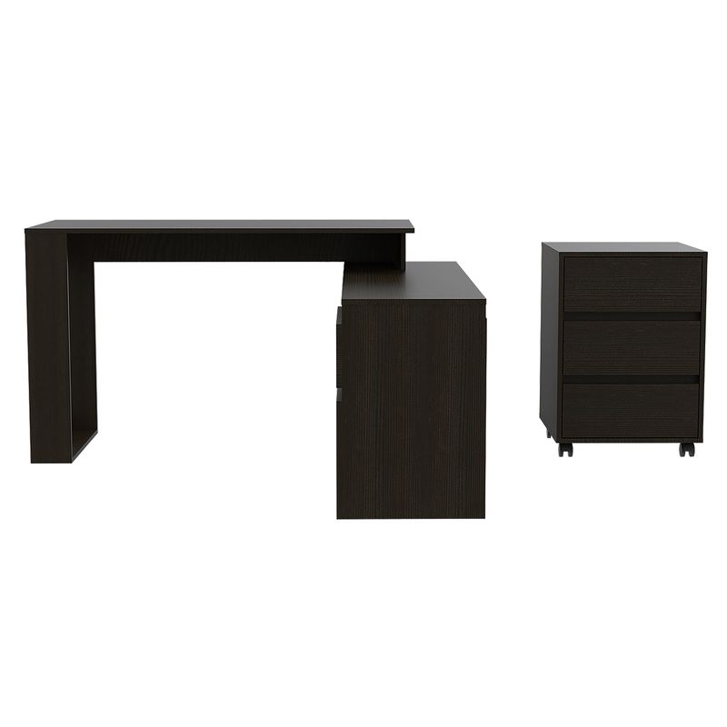 TUHOME - Combo Office 11 Escritorio + Archivador Wengue Tuhome