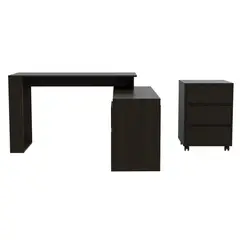 TUHOME - Combo Office 11 Escritorio + Archivador Wengue