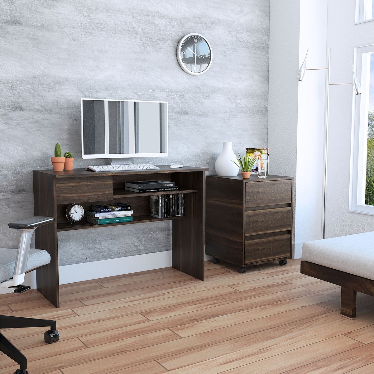 TUHOME - Combo Office 12 Escritorio + Archivador Habano Tuhome