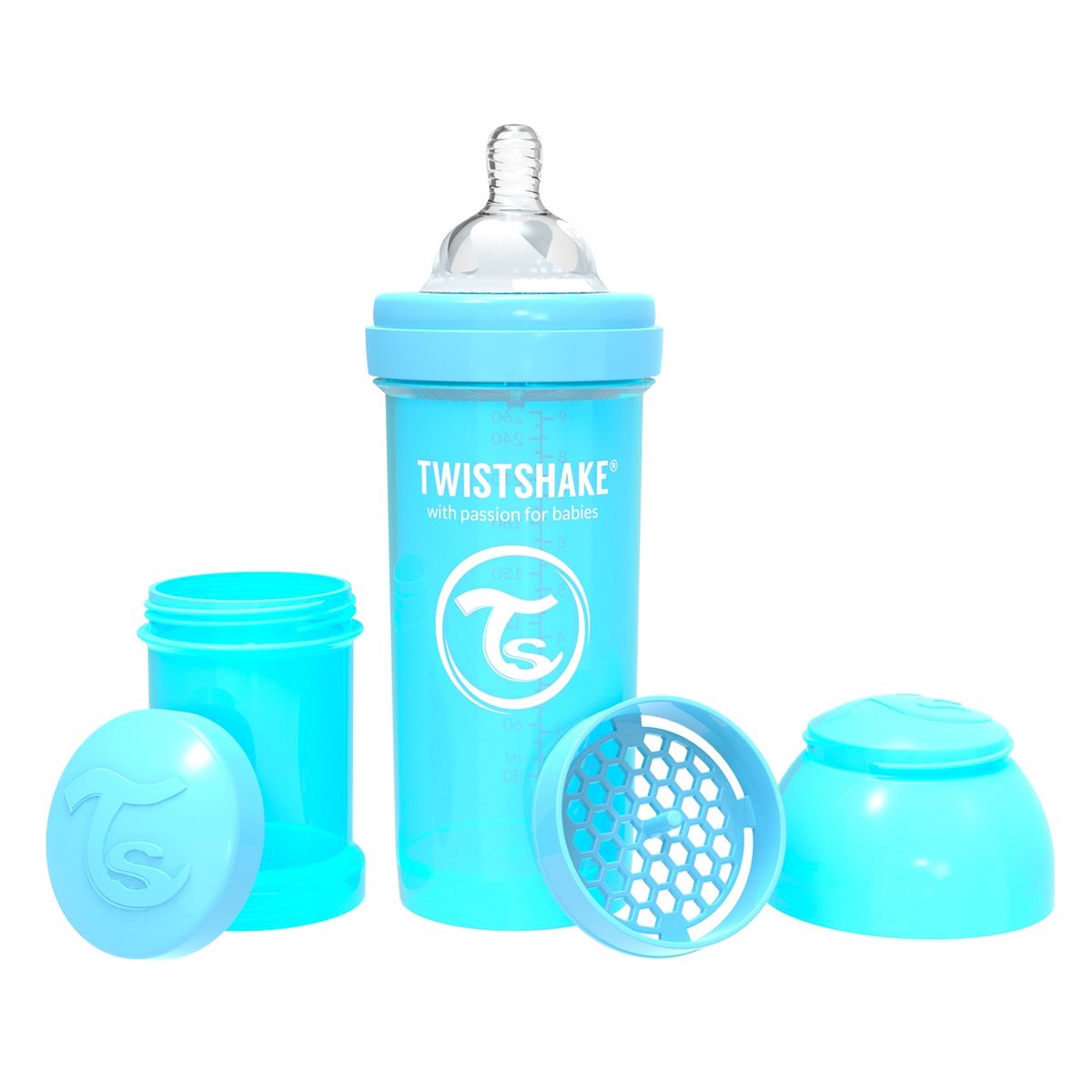 TWISTSHAKE - Mamadera Anti-Cólico 260 Ml Azul Twistshake