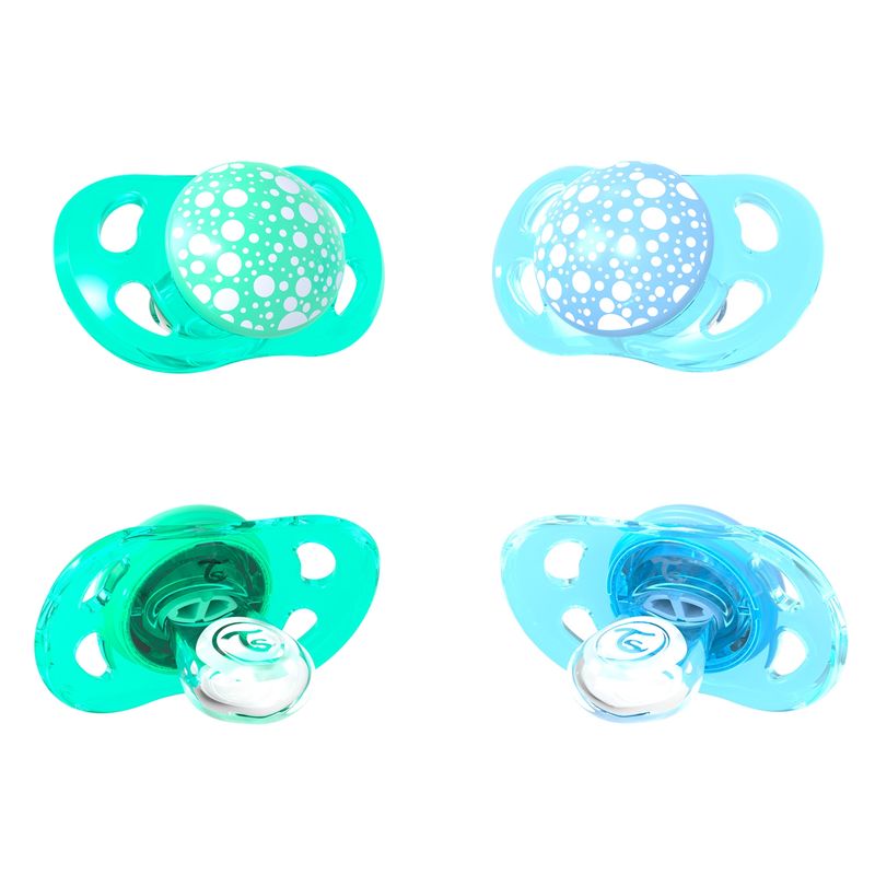 TWISTSHAKE - Chupetes 0-6M 2 Uns Azul / Verde Twistshake