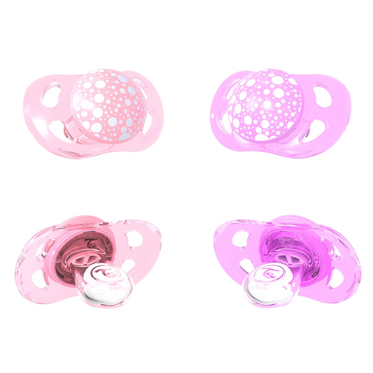 TWISTSHAKE - Chupetes 0-6M 2 Uns Rosado / Morado Twistshake