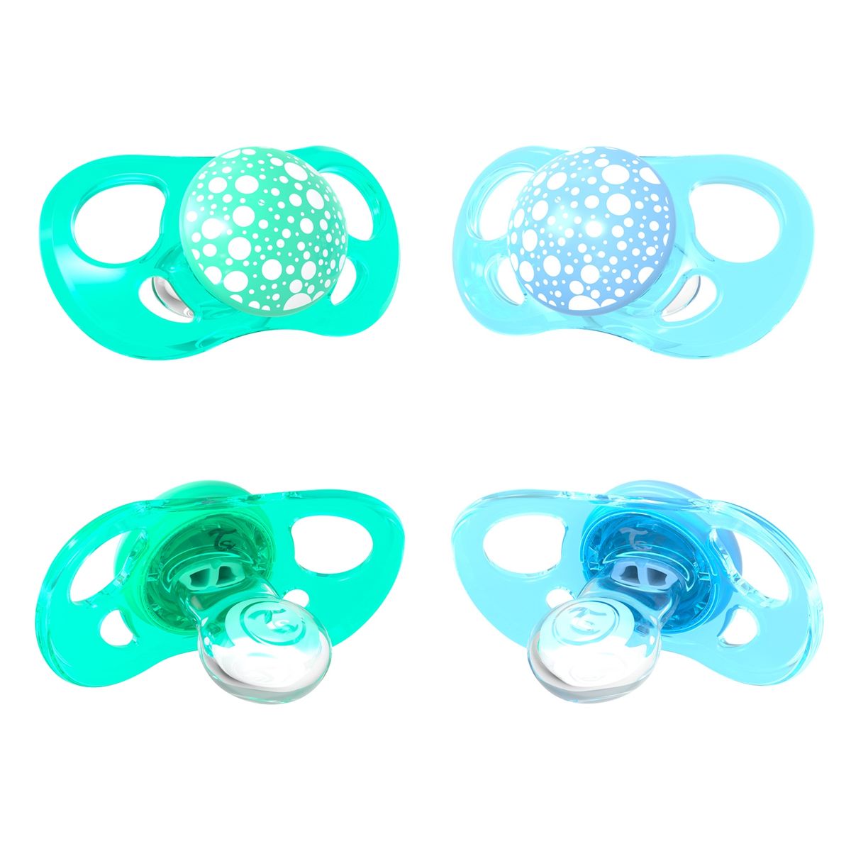 TWISTSHAKE - Chupetes 6+M 2 Uns Azul / Verde Twistshake