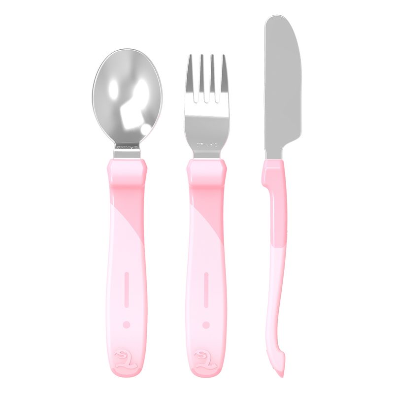 TWISTSHAKE - Servicio De Acero Inox 12+M Rosado Twistshake