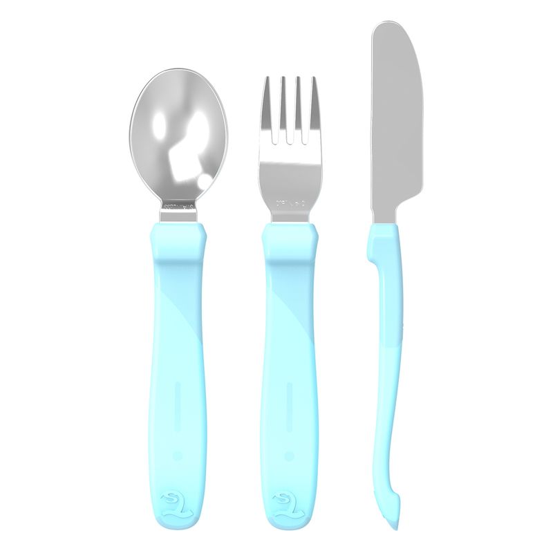 TWISTSHAKE - Servicio De Acero Inox 12+M Azul Twistshake