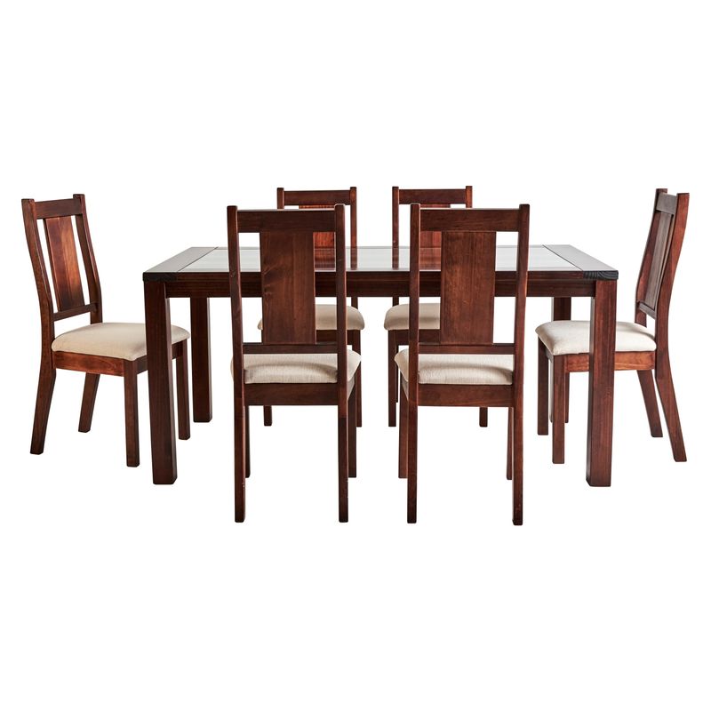 MAGASA - Juego de Comedor Sisal Rectangular  6 Sillas Magasa